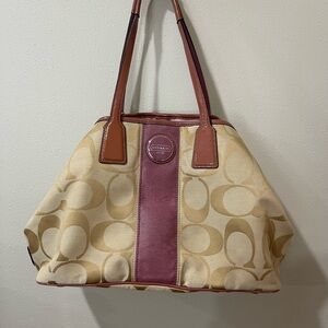 Vintage coach purse.  Gently pre-loved condition.  3 larger areas for storage.